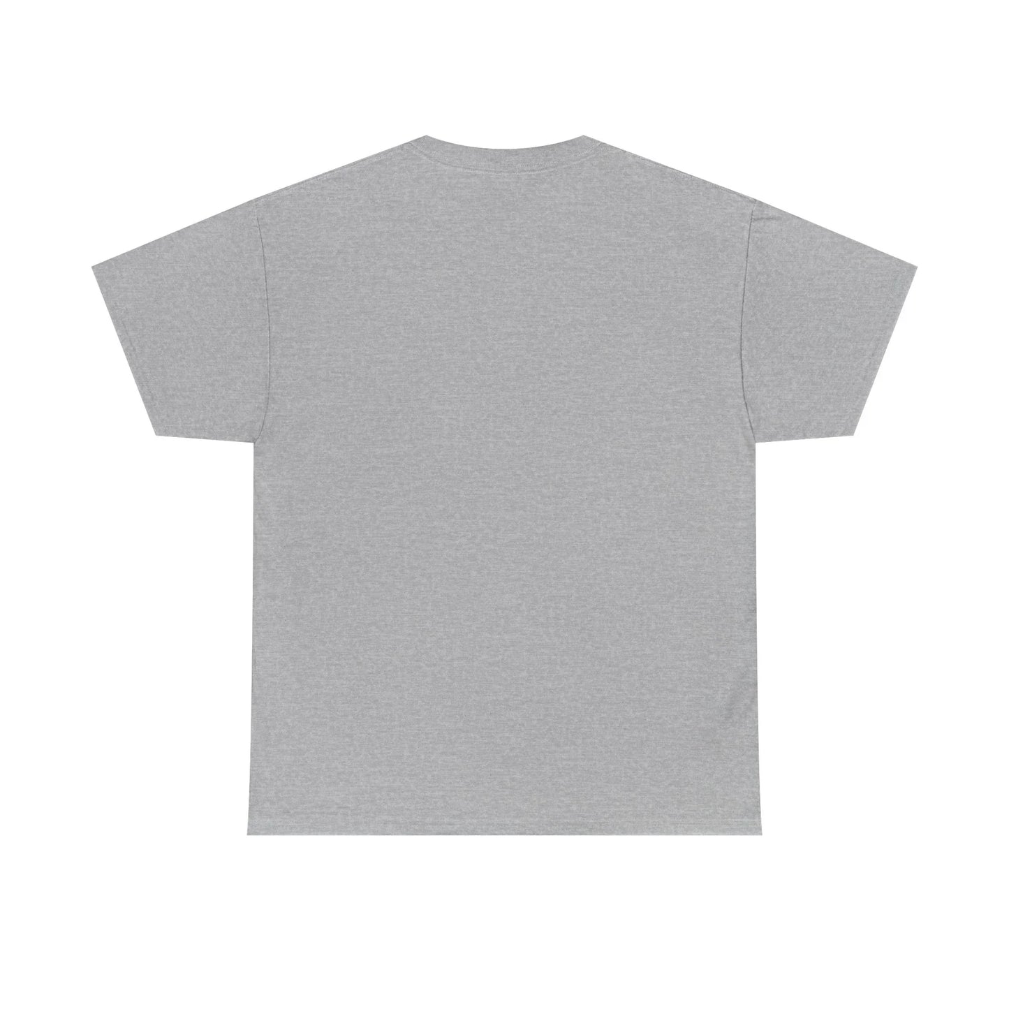Plain gray unisex short sleeve t-shirt back view on white background
