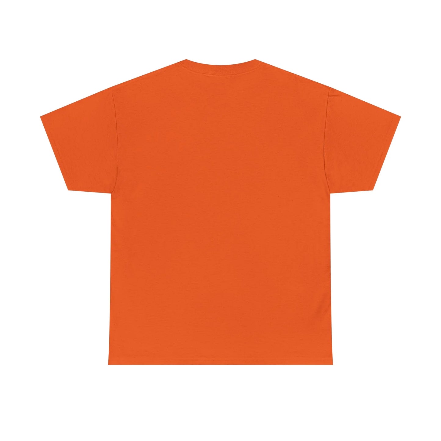 Plain orange unisex cotton t-shirt flat lay on white background