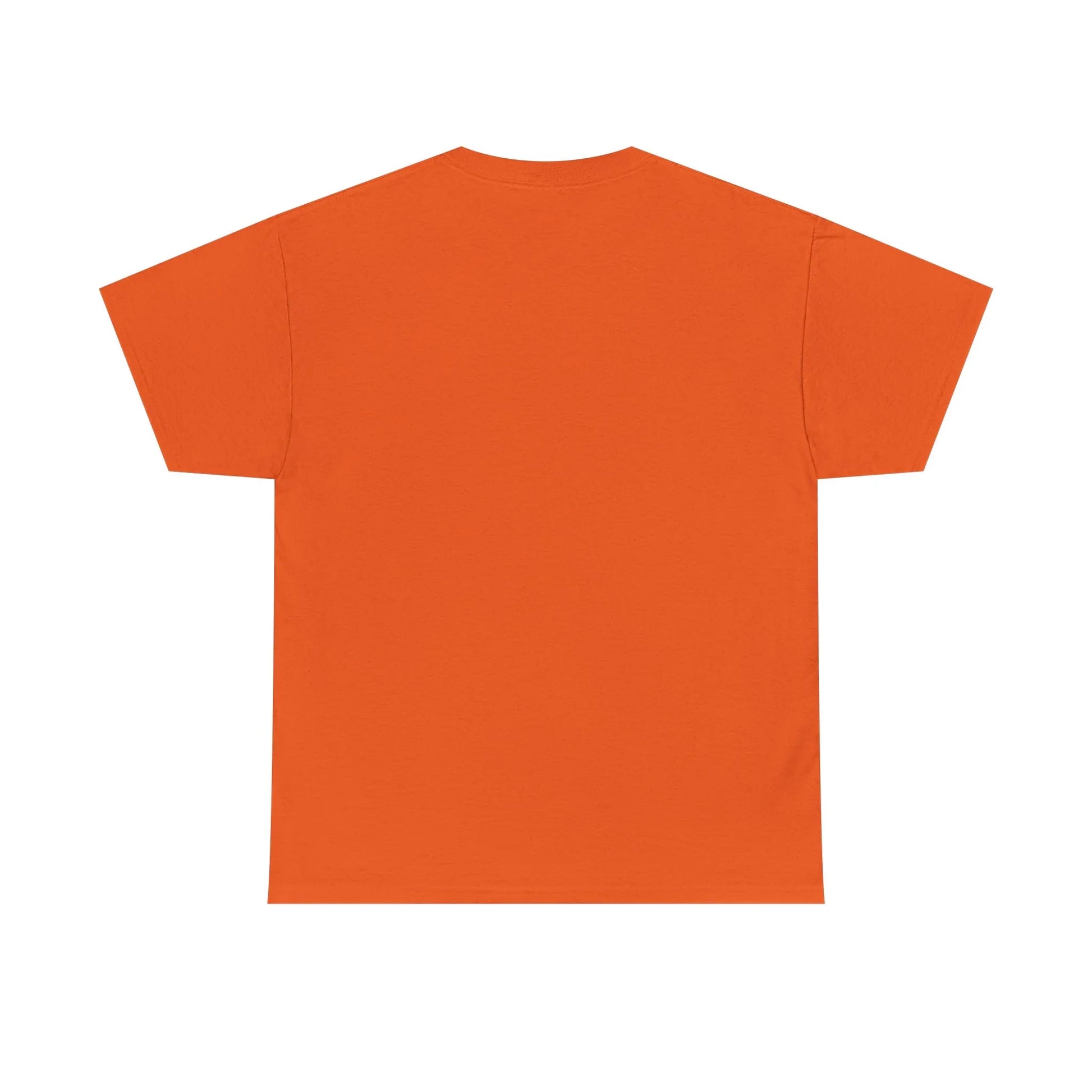 Plain orange unisex cotton t-shirt flat lay on white background