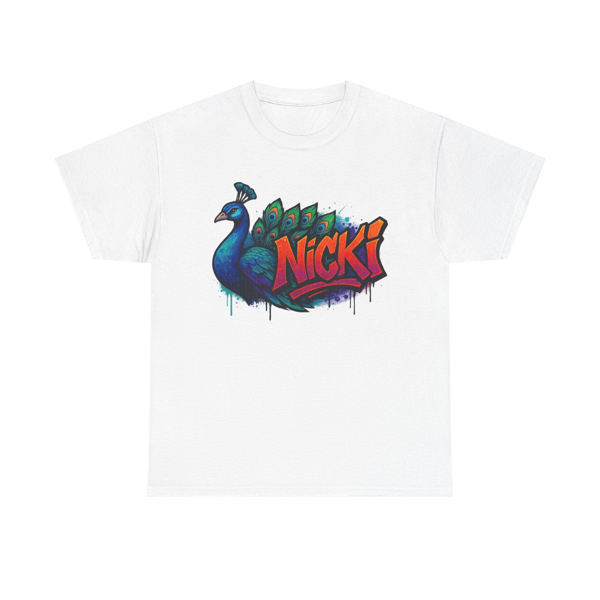 Peacock Graphic Tee - Artistic Bird Design T-Shirt