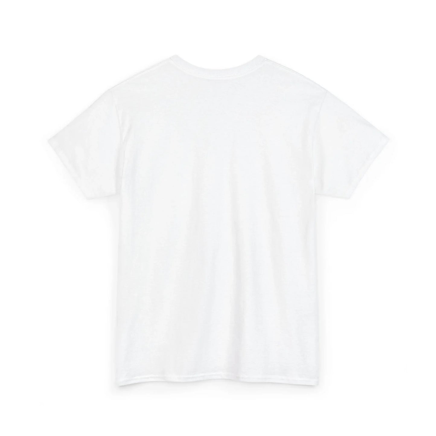Plain white cotton t-shirt back view on white background, short sleeves, blank tee