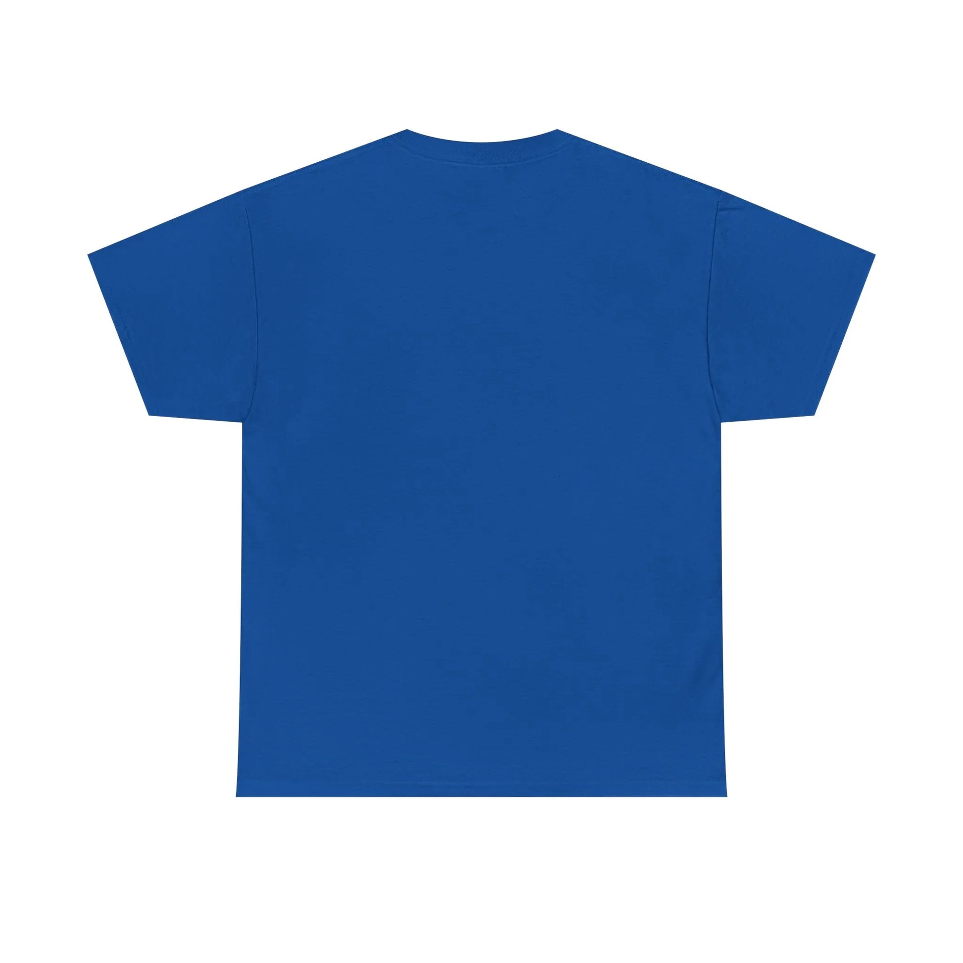 Plain royal blue unisex t-shirt, back view, cotton tee shirt on white background