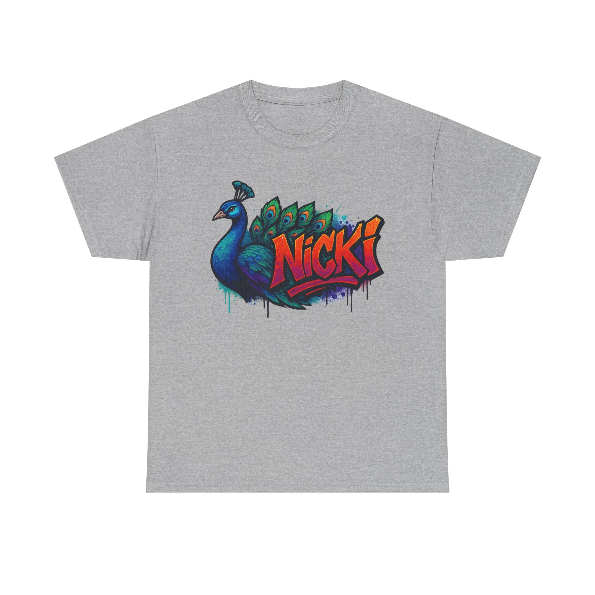Peacock Graphic Tee - Artistic Bird Design T-Shirt