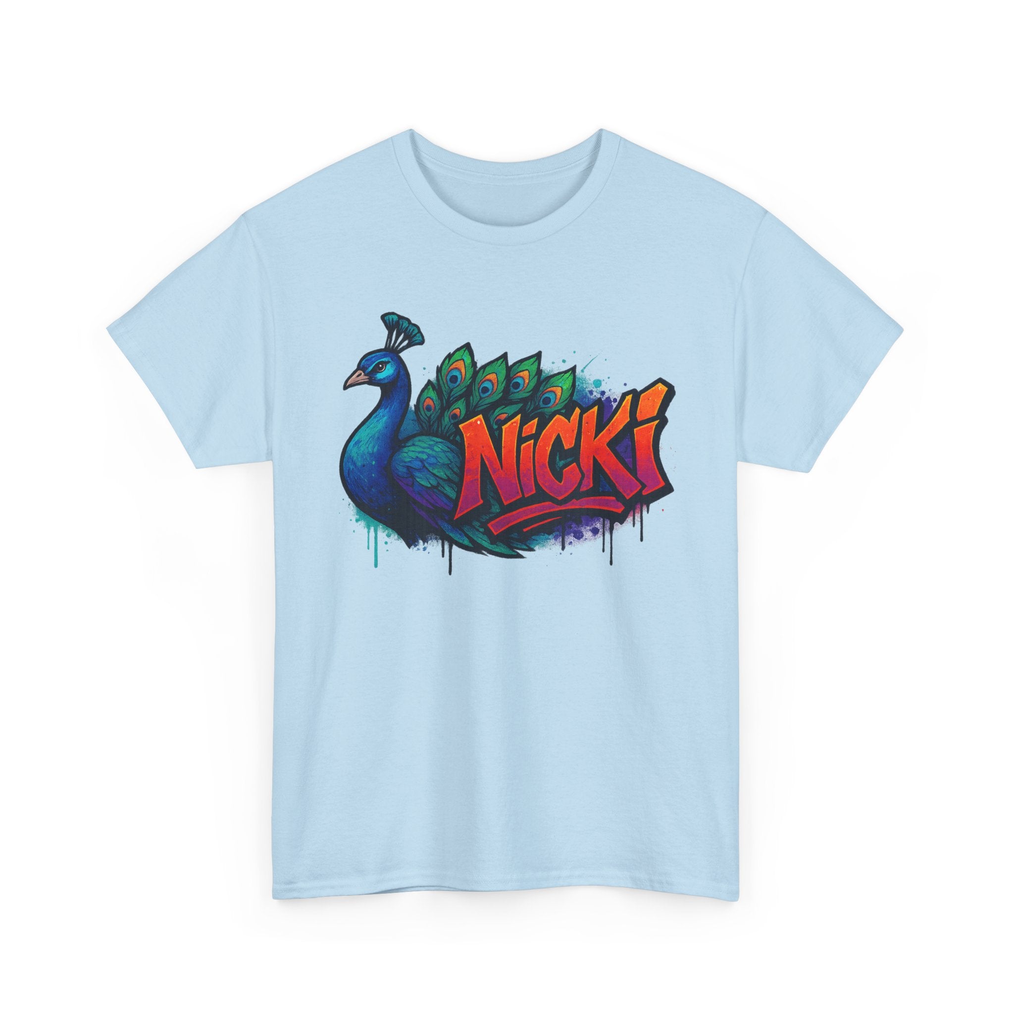 Peacock Graphic Tee - Artistic Bird Design T-Shirt