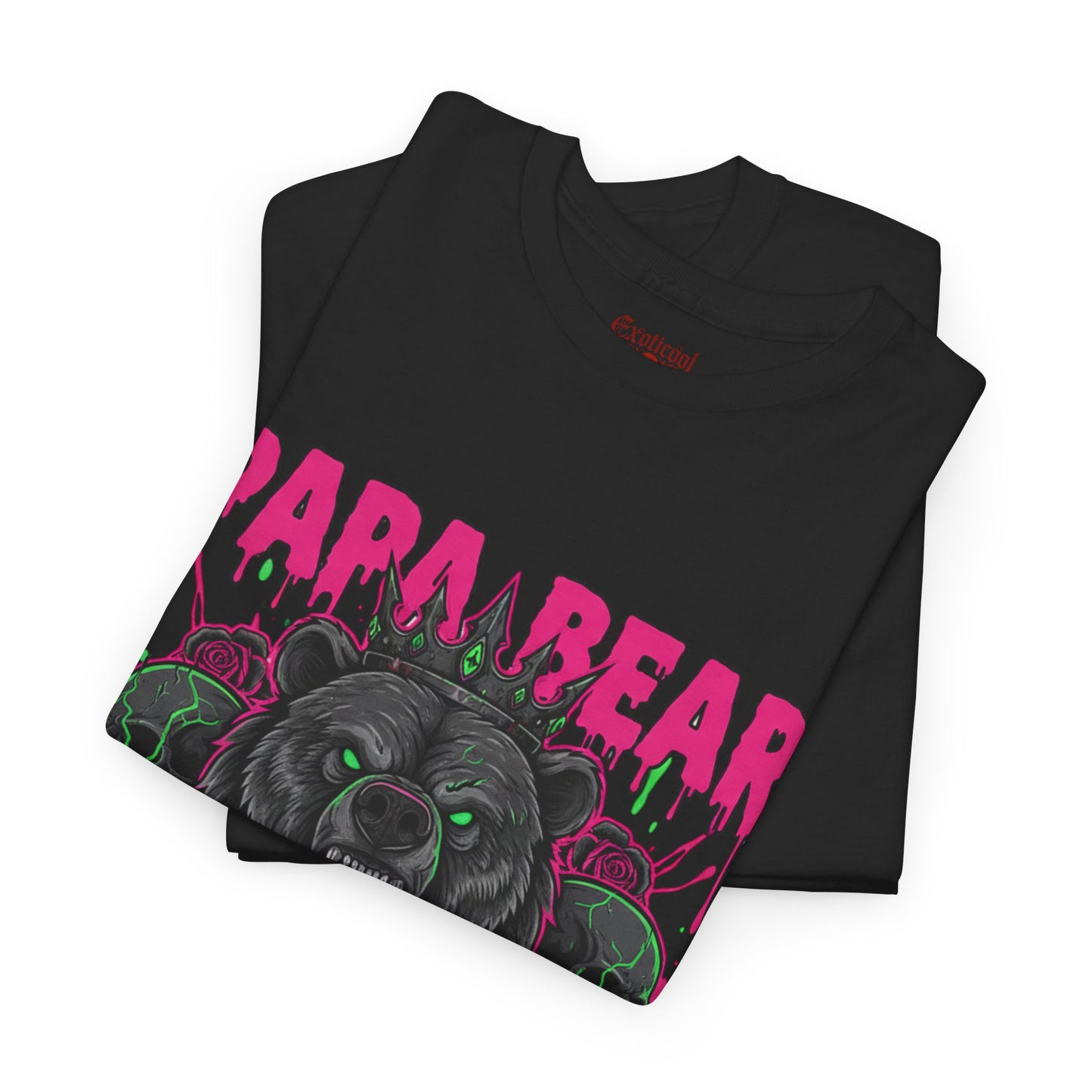 Papa Bear Personalized Tee — Dark Retro Bear "Mike" Graphic