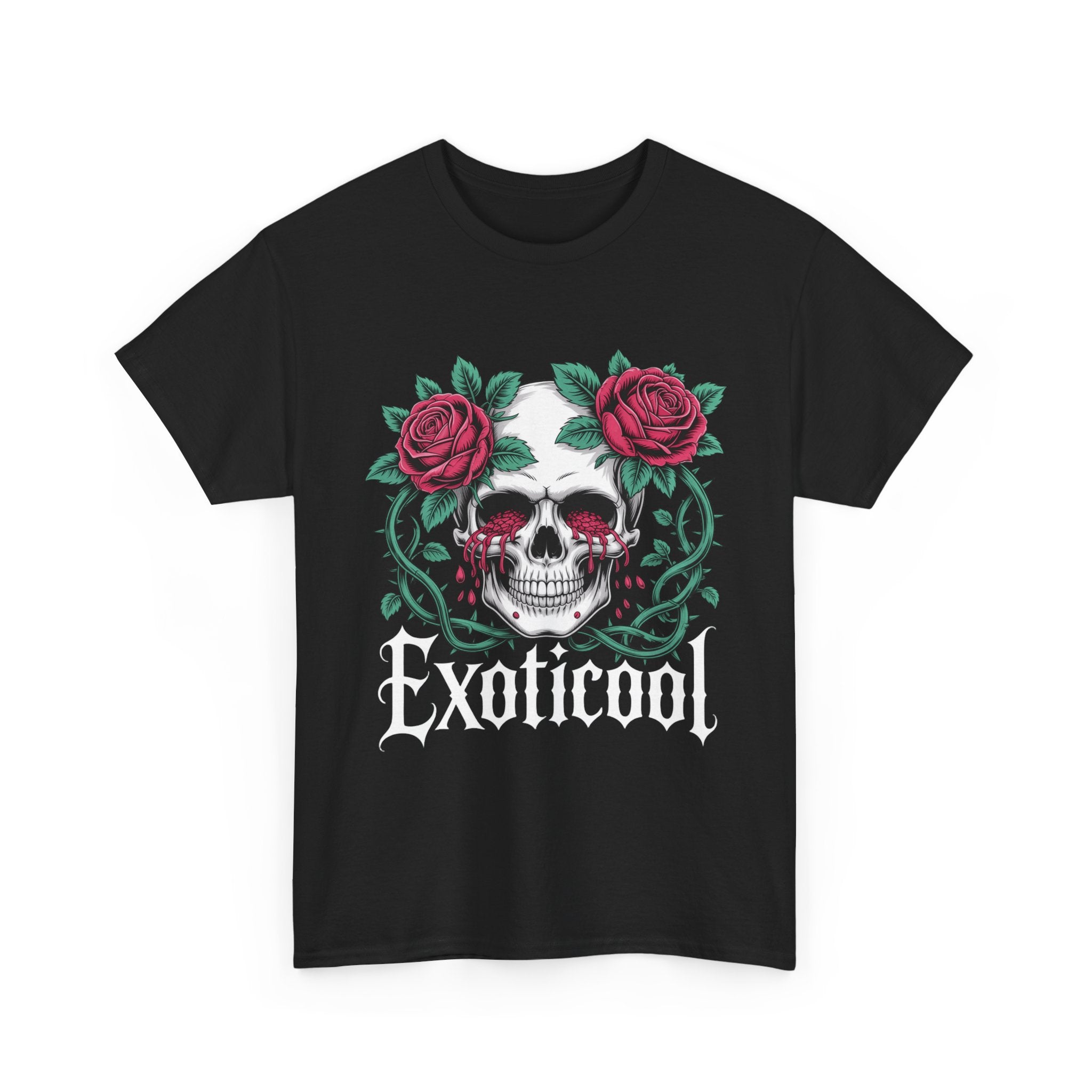 Exoticool Skull Bleeding Eyes Graphic Tee