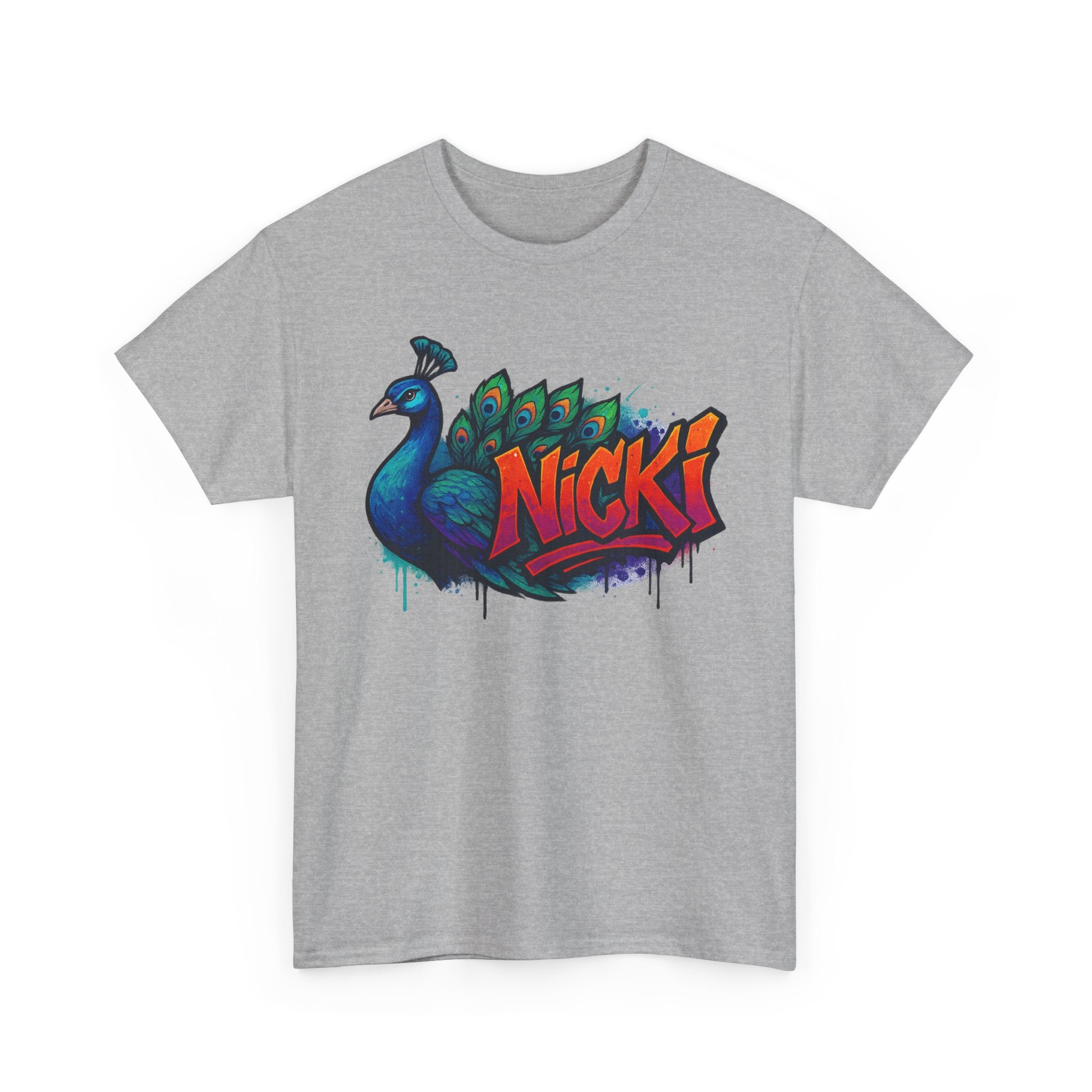 Peacock Graphic Tee - Artistic Bird Design T-Shirt