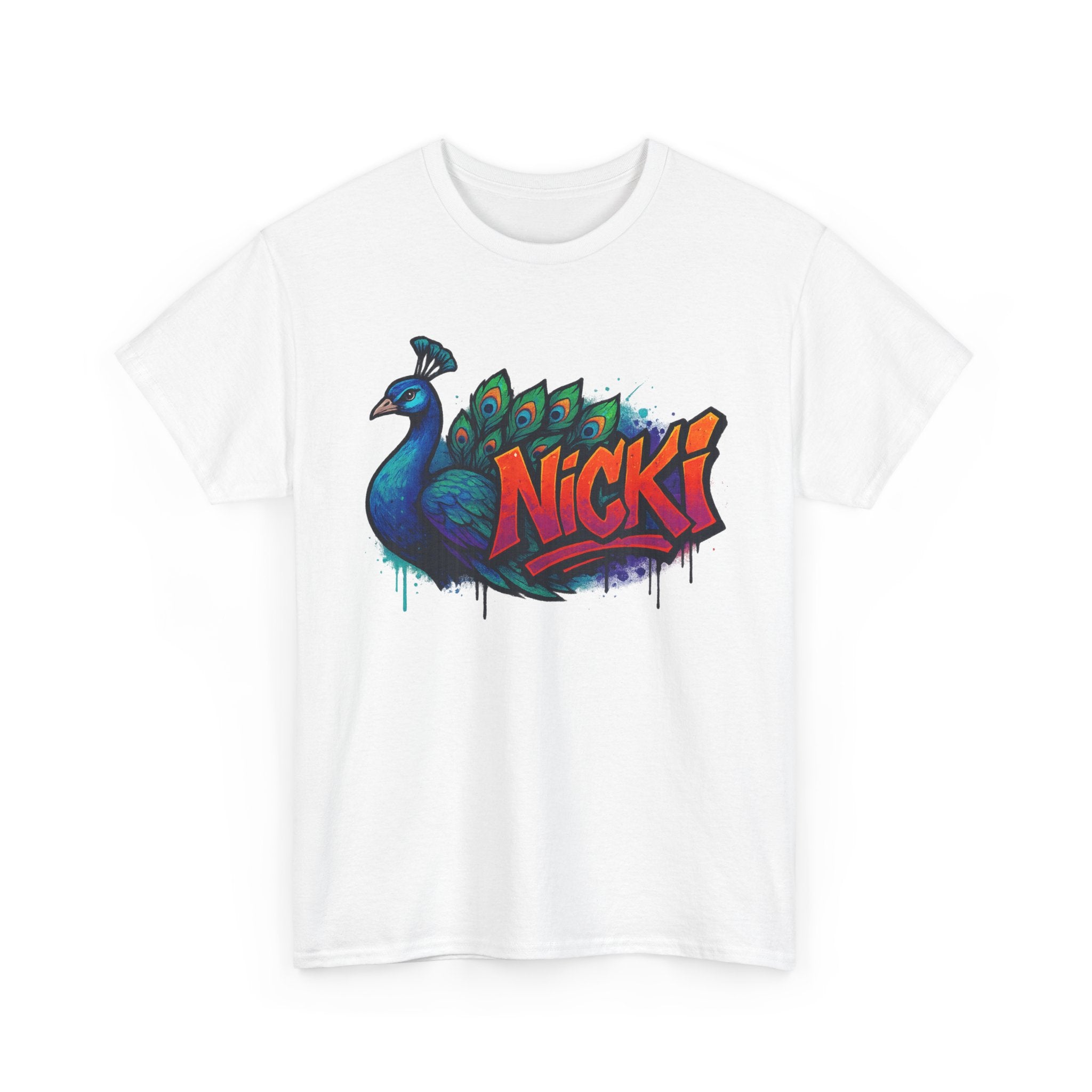 Peacock Graphic Tee - Artistic Bird Design T-Shirt
