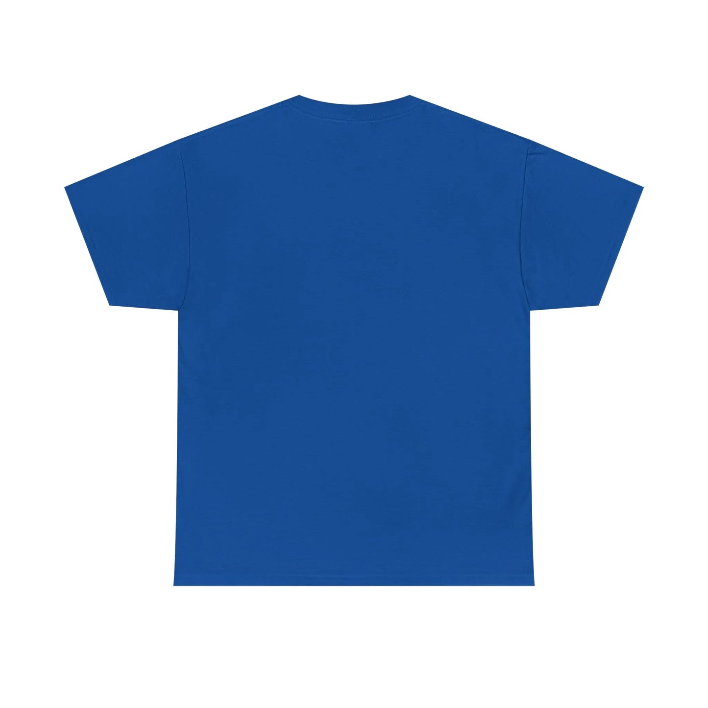 Plain royal blue unisex cotton t-shirt back view