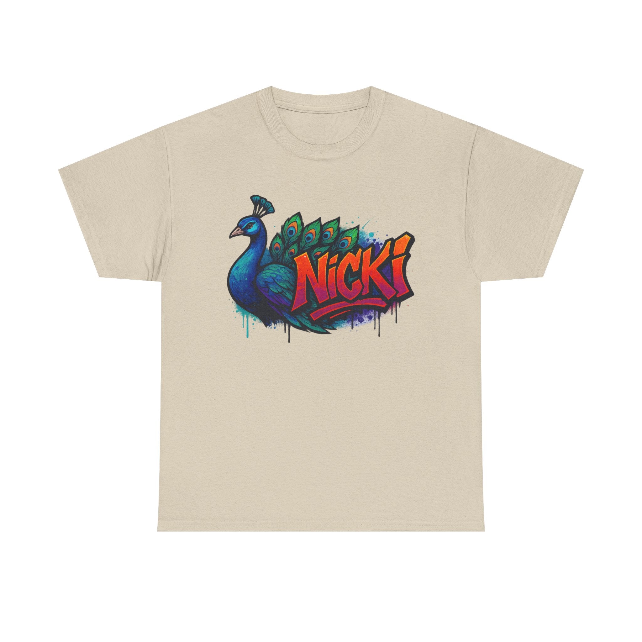 Peacock Graphic Tee - Artistic Bird Design T-Shirt